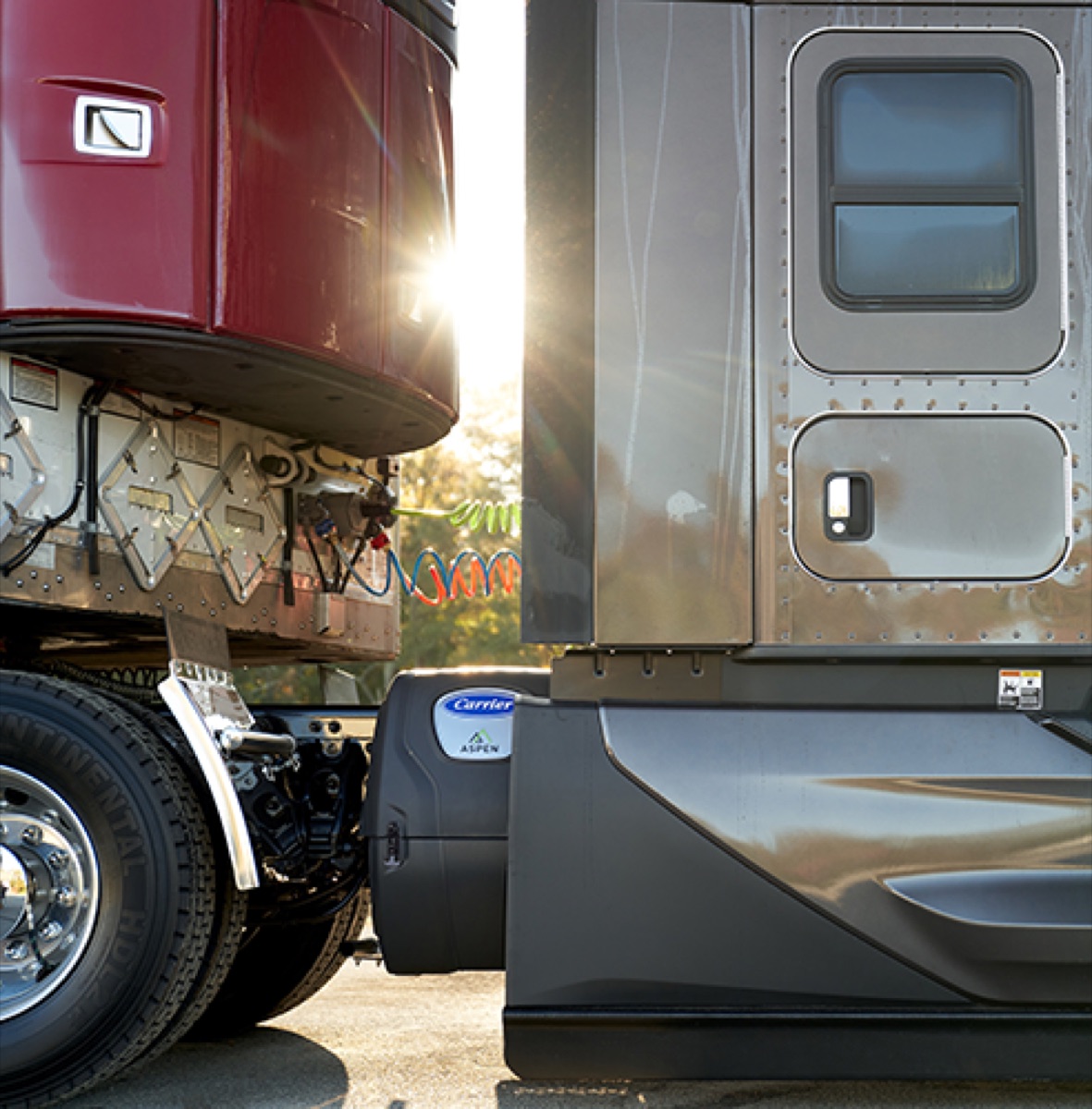 Carrier APU system installed on a semi truck sleeper
